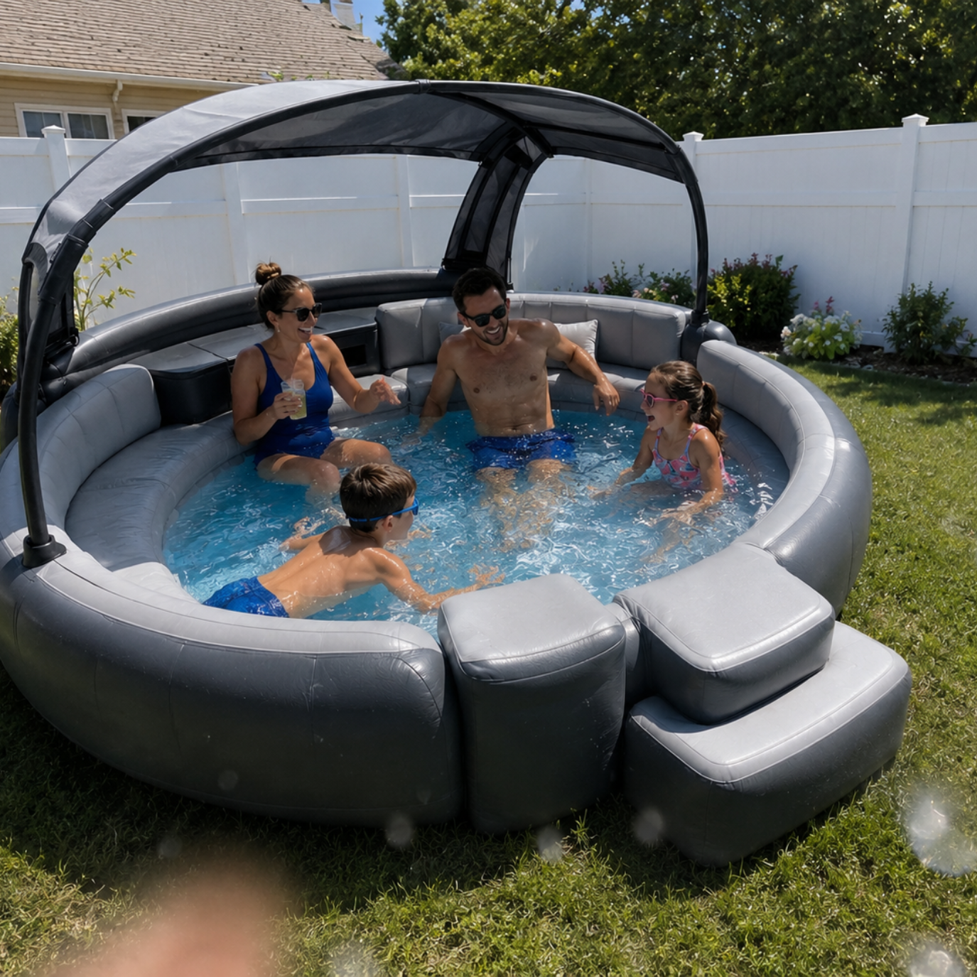 Poolafy Oasis™ Canopy Pool Lounge