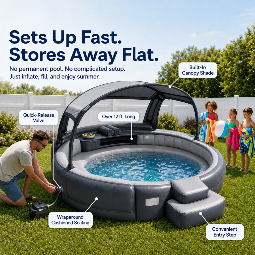 Poolafy Oasis™ Canopy Pool Lounge